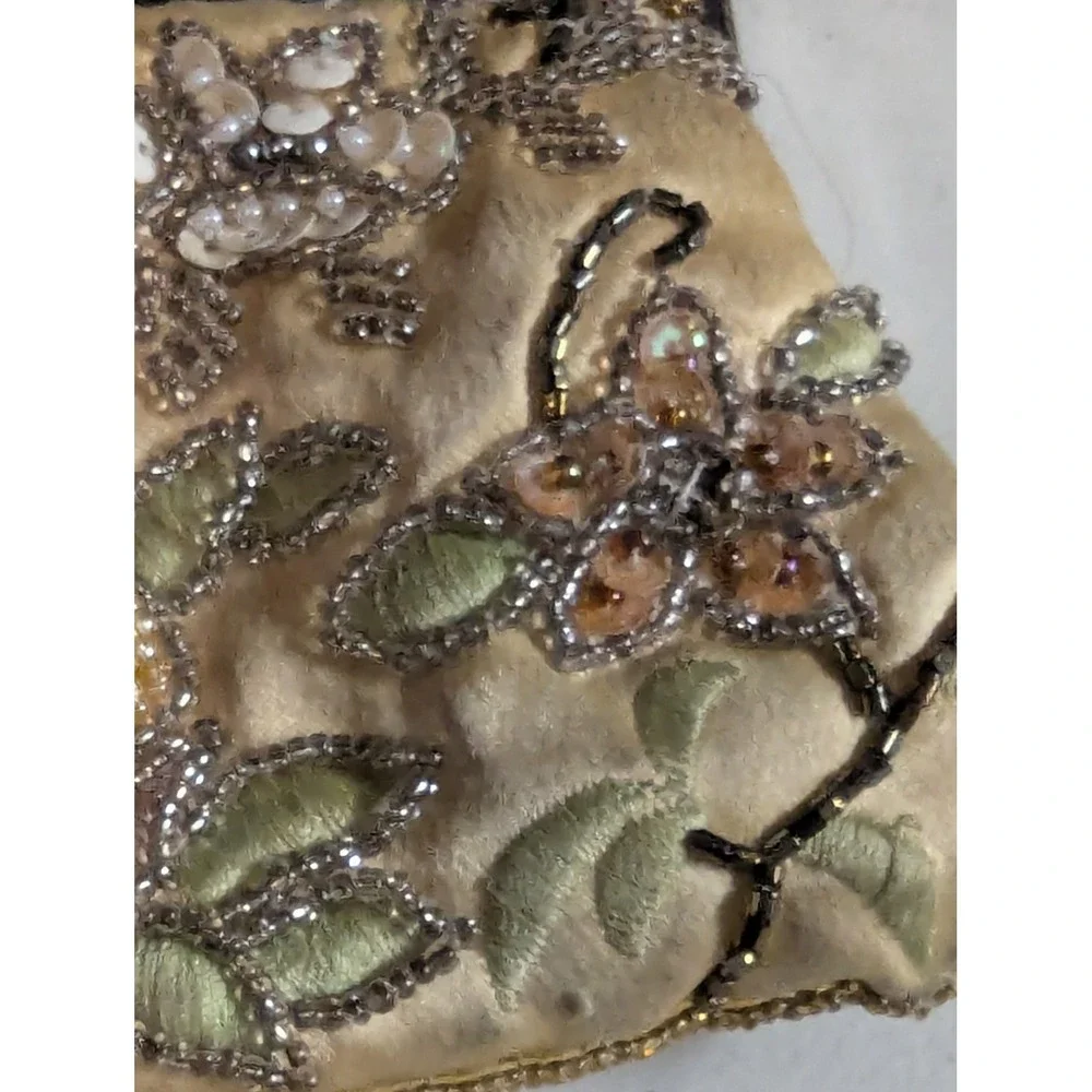 M.S.‎ Collections Beaded Floral Evening Clutch Purse Gold Tone Kiss Lock Frame - Picture 10 of 15